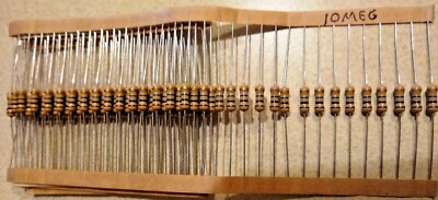 10 meg 1/2 watt 5% (You get 10) Carbon Film Resistors 