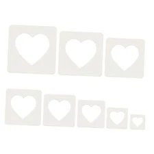 16PCS Heart Template for Crafts, Plastic Heart Shaped Templates Heart Stencil 