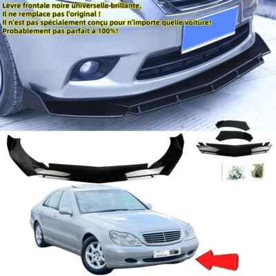 Lèvre avant universel pour Mercedes Classe S W220 1998-02 Spoiler Splitter avant - Photo 1/4