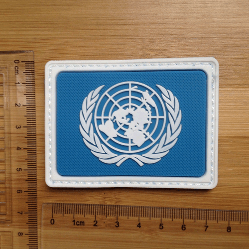 3D PVC UN FLAG PATCHES United Nations U.N. FLAG TACTICAL RUBBER HOOK PATCH BLUE - Picture 3 of 5