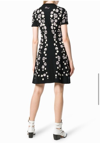 Kenzo Floral Knit Dress Size L Black - Picture 4 of 17