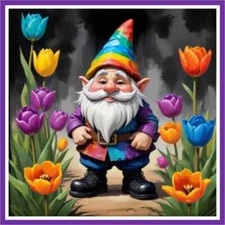 30 Custom Colorful 60s Gnome Personalized Address Labels