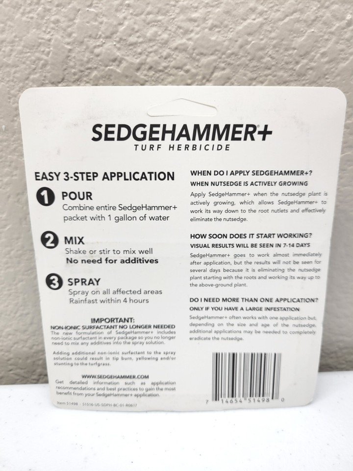 1 Pack SEDGEHAMMER + Plus TURF Lawn HERBICIDE Nutsedge & Weeds eBay