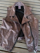 Wonder Nation Girls 10/12 Pink Metallic Zip Up Vest NWOT
