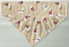Large Dog/Cat Scarf/ Bandana/ Parisian dogs on beige print