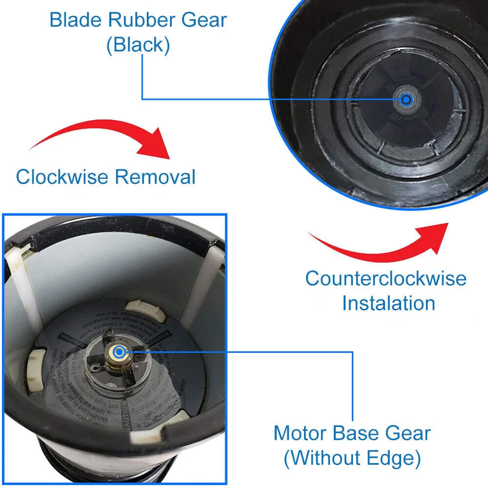 2Pack Motor Base Gear and Blade Gear Replacement Part for Magic Bullet MB1001 CS - Image 2 of 4