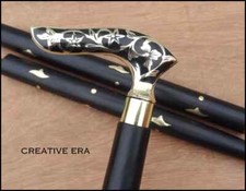Antique Brass Victorian Handle Wooden Vintage Style Designer Walking Stick Cane