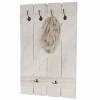 Wandgarderobe HWC-D13, 6 Haken 91X60Cm, Shabby-Weiß, Garderobe Garderobenpaneel