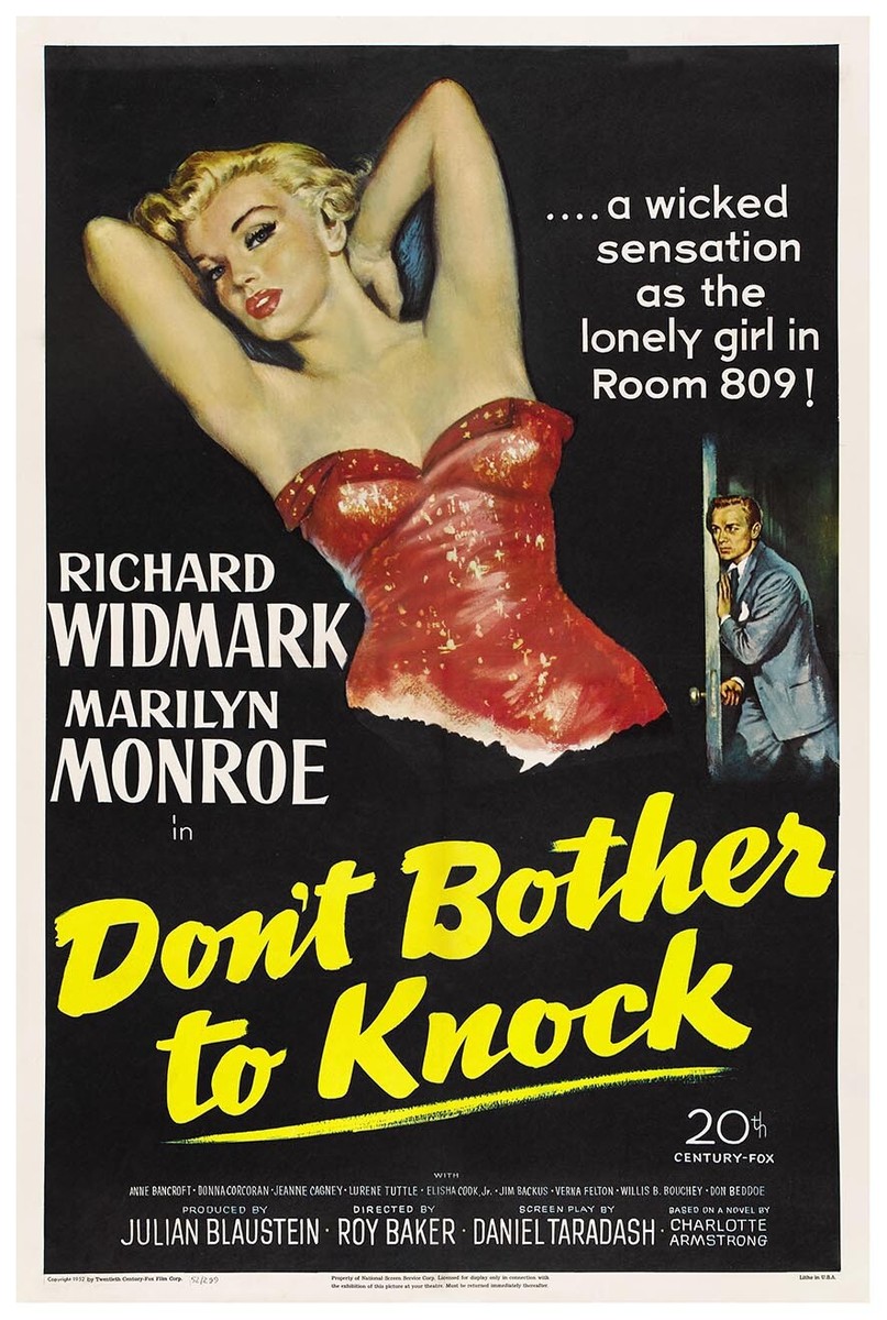 Don't Bother to Knock 1952 - Vintage Classic Movie Poster | eBay