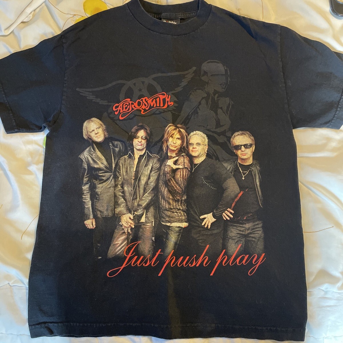 Aerosmith 2001-02 ツアーTシャツ Aerosmith 2001 Just Push Play Tour Shirt Black Size L Hajime