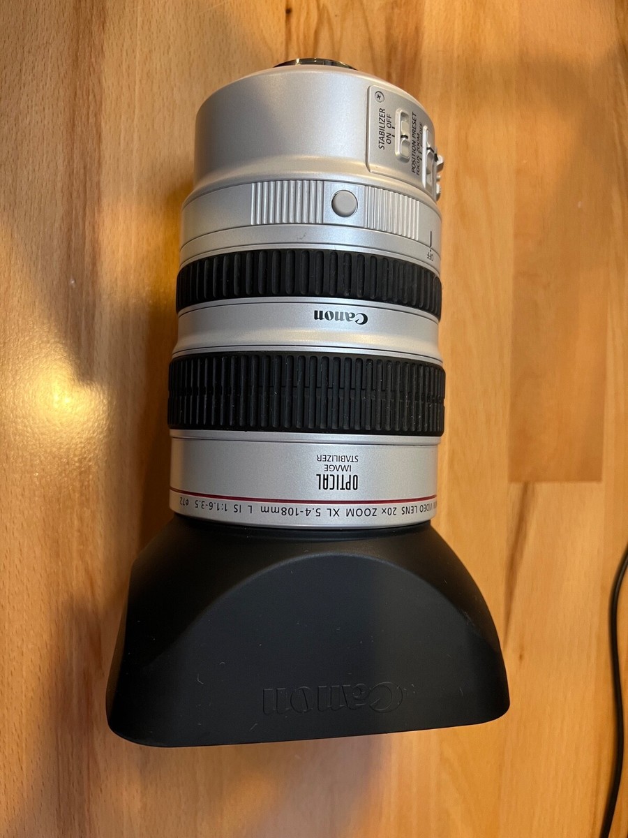 Canon Video Lens 20x Zoom XL 5.4-108mm L IS 1:1.6-3.5 72mm w