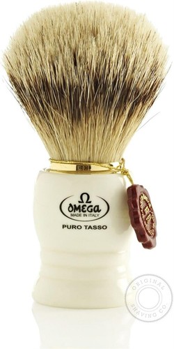 Omega 641 Tasso Pinsel (1. Grad) Bart-Griff aus weißem Harz (Made in Italy) - Bild 3 von 4