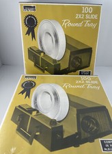 Round Slide Trays- each hold 100 2x2 Slides, Montgomery Ward, Sears Lot Of 2 NEW