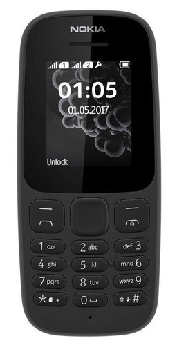 Nokia 105 - Black (Unlocked) Mobile Phone 4MB - Afbeelding 1 van 1