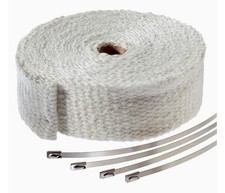 Ceramic Fiber Exhaust Wrap 2x25ft White Header Heat Wrap With 4 Stainless Ties