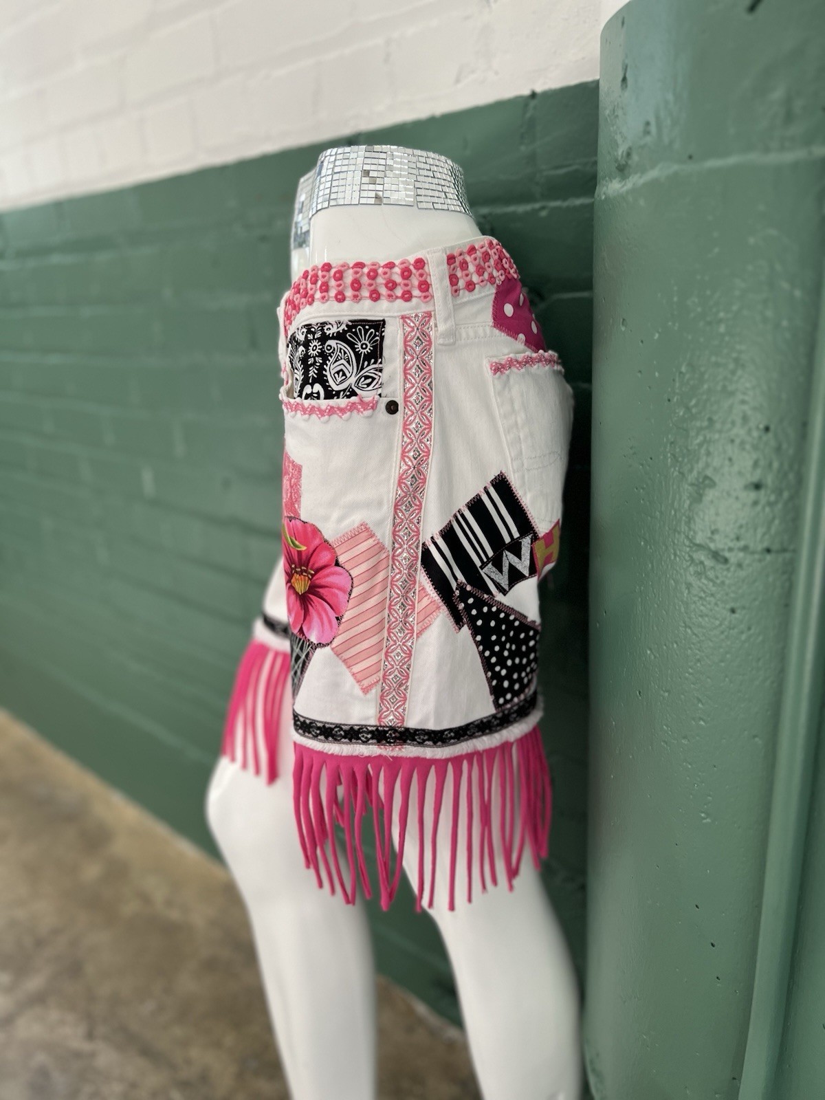 Not Silly Enough Patchwork Upcycled Shorts - image 3