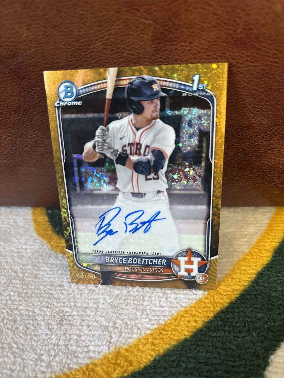 2025 Bowman Chrome Bryce Boettcher 1st Bowman Auto #cpa-bb Gold Mini Diamond /50