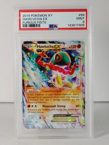 Hawlucha EX - Ultra Rare - XY Furious Fists - POKEMON 2014 - 64/111 - PSA 9