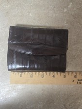 Vintage Womens Burgundy Eel Skin Wallet Coin Purse