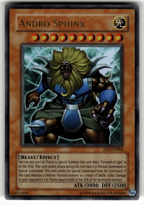 #ad Andro Sphinx Ultra Rare EP1 EN002 Yu Gi Oh Movie Exclusive Pack MP $1.99
