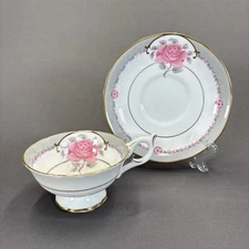 Coalport Democrat Footed Cup and Saucer Replacement Floral Bone China England