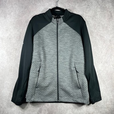 Adidas Cold.Dry Jacket Mens Size Large Gray Black Full Zip Golf Outdoor Logo