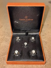 Vintage Diamant  Crystal Dress Studs Tuxedo Shirt Buttons Simon Carter x5 Boxed