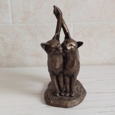 Paul Jenkins Two's Company Cat Pair Sculpture Bronze Resin Frith Sculpture