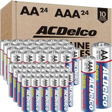 Acdelco AA and AAA 48-Count Combo Pack Super Alkaline Batteries, 24-Count Each,