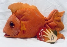 Folktails Folkmanis Gold Fish Hand Puppet Plush 12"  Orange Full Body