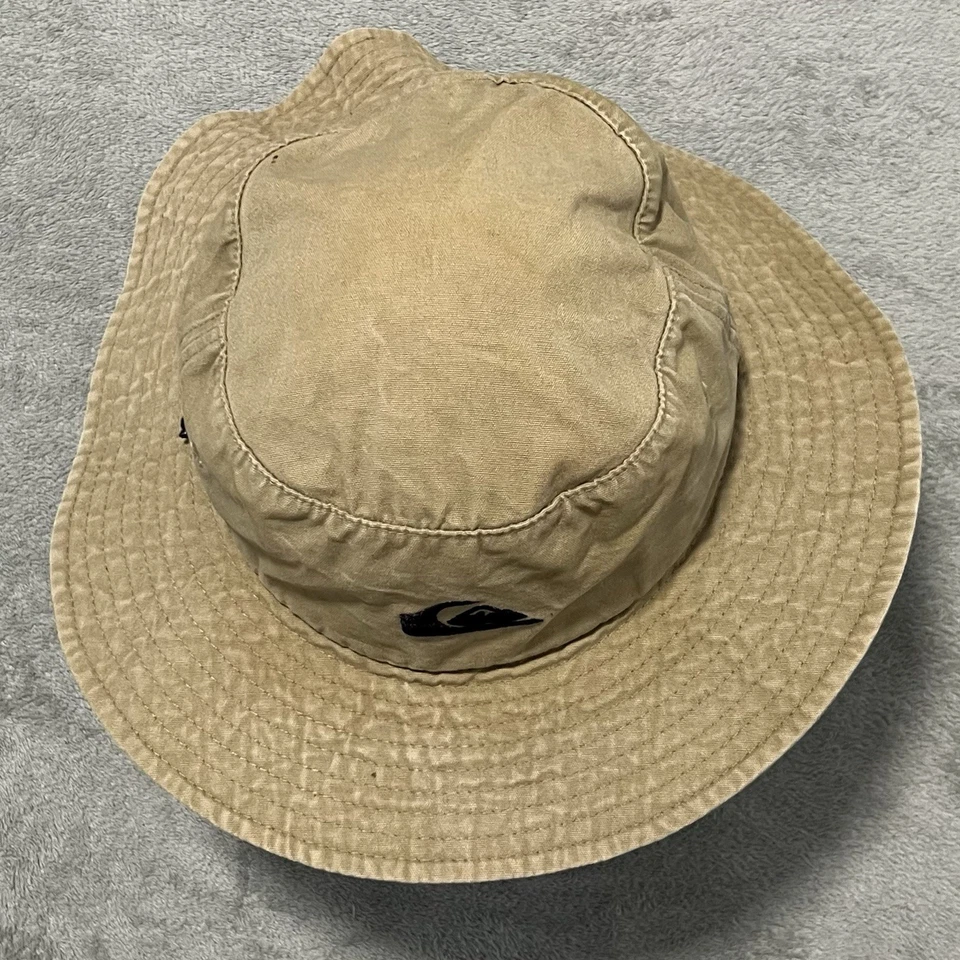 Quiksilver Hat OS Beige Embroidered Logo Adjustable Bucket Cap - Image 2 of 4