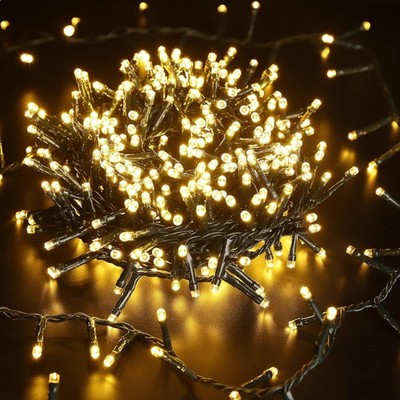 LED Weihnachtsbeleuchtung 12,5 m Warmweiß 8 Modi  für Innen Außen