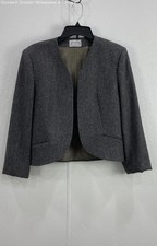 Vintage The Villager Women's Dark Gray Wool Open Front Blazer