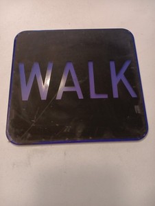 Vintage Eagle, Acrylic Crosswalk Sign " Walk" Traffic Signal Light Lens, 9 3/8"