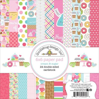 Doodlebug Paper Pad Karten Scrapbooking 6x6 Cream And Sugar Scrap