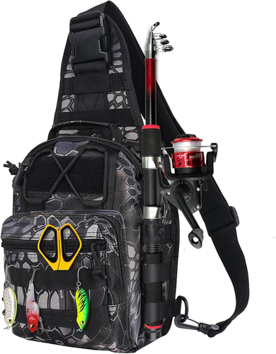 Borsa a tracolla da pesca zaino bauletto impermeabile attrezzatura borsa portaoggetti - Foto 8 di 12