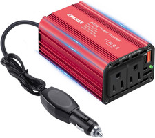 400W Power Inverter 12V DC to 110V AC, Car Charger Plug in Adapter Outlet with P