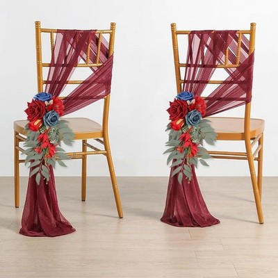 Hochzeit Bankett Kunstblume Stuhl R??cken Dekoration mit rotem Rosen Design