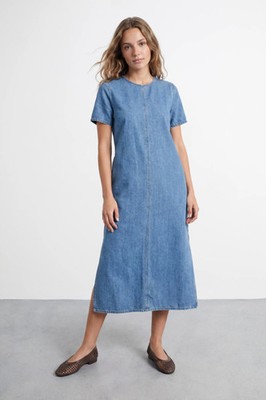 Warehouse Dark Wash Jeanskleid Damen Tageskleider Kleider