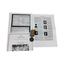 WW1 War Medal LCpl Charles Moles 4th Royal Fusiliers DOW 29 Oct 1914