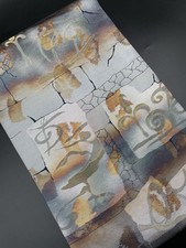 Kimono Konjaku Club Antique Silver Thread Obi Luxury Silky Nagoya Japan