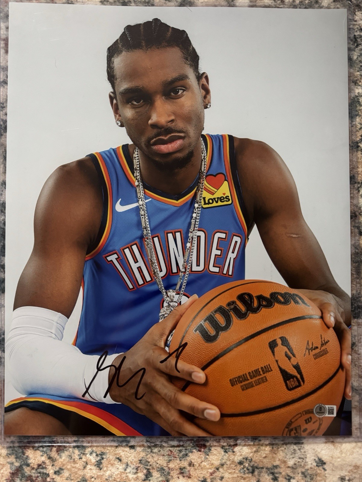 Shai Gilgeous Alexander Autographed Signed Oklahoma City Thunder 16x20 Photo Okc Thunder MVP Beckett 