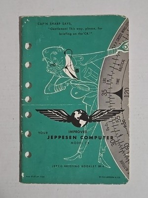 Vintage Aviation Jeppesen Computer CR Briefing Booklet Model BR-4, 1960