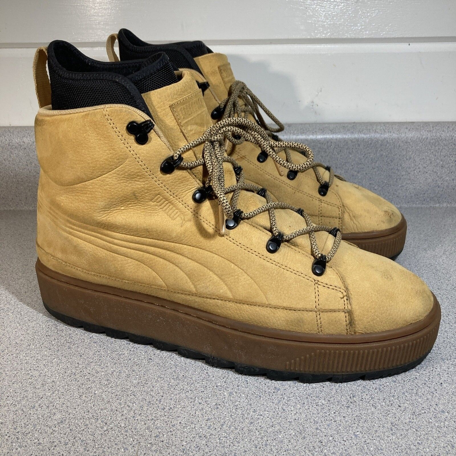 S 14 Gum Work Combat Leather Tactical High Top Brown Paralle