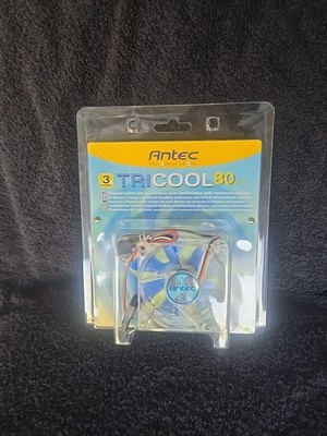 NOS Antec TriCool 80mm Cool Fan 3-Speed Switch Quiet Performance Maximum Cooling