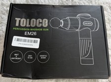 Toloco EM26 Black Rechargeable Cordless Deep Tissue Percussion Massage Gun NEW