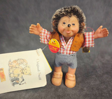 Vintage Steiff 4.5" Macki Hedgehog with All Tags Mohair 350054 12/B