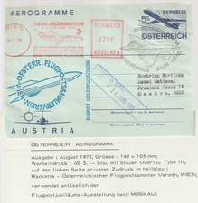 &Ouml;sterr. Aerogramm zu S 5,- mit Privatzudruck geflogen nach MOSKAU 1972 + Sonderf