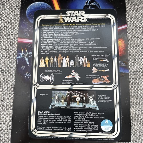 KENNER 1977 VINTAGE LUKE SKYWALKER TATOOINE STAR WARS BACKING CARD NEW HOPE - Picture 7 of 9