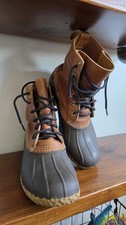 Vintage L.L. Bean Size 9M Womens Brown Duck Bean Boots 6" Made In Maine